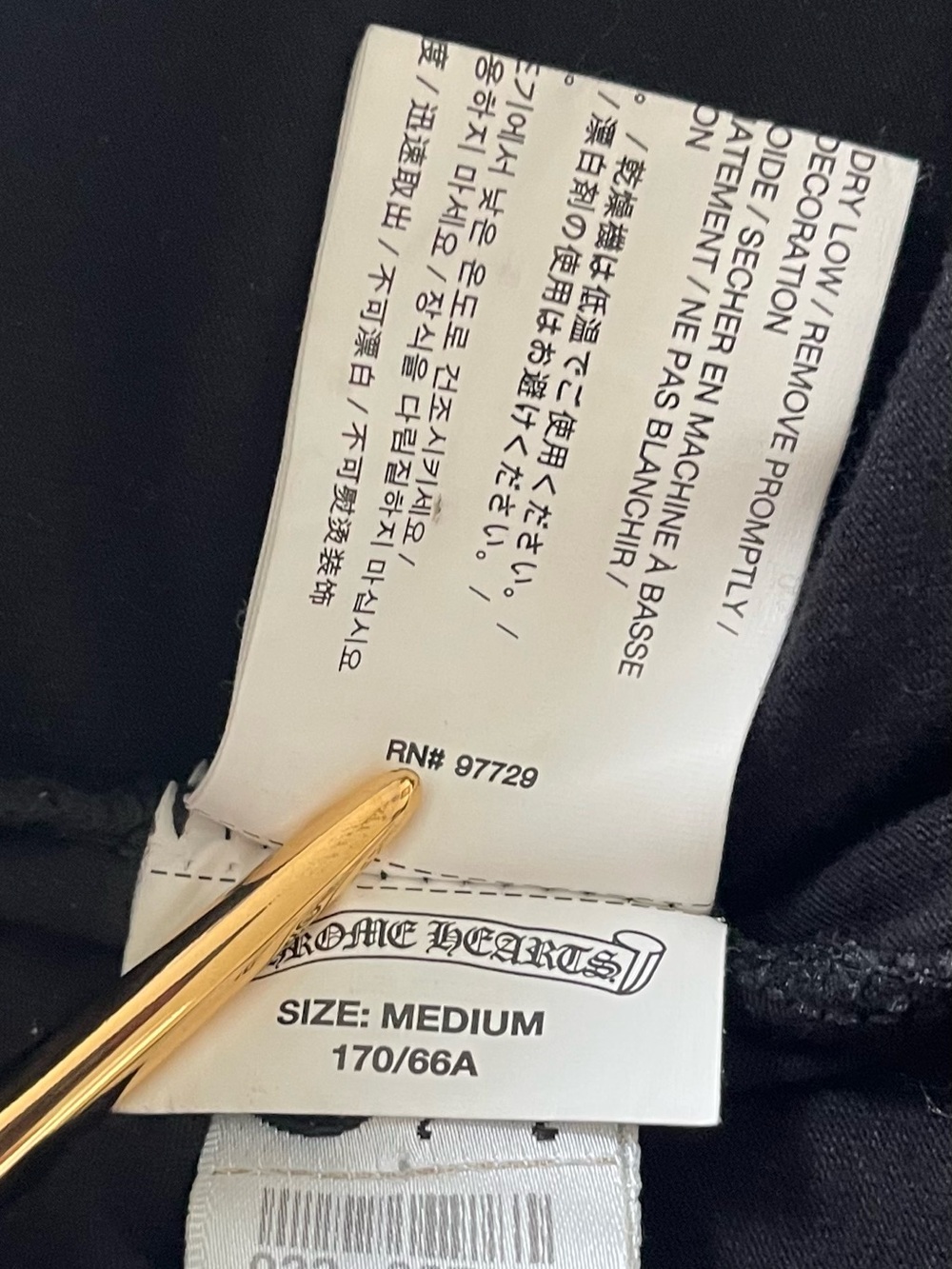 Chrome Hearts Black Leggings with Silver Gothic Logo Print - Picture 5 of 10